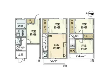 大阪モノレール本線 少路駅(大阪モノレール) 徒歩15分 3階建 築27年(4LDK)の間取り写真