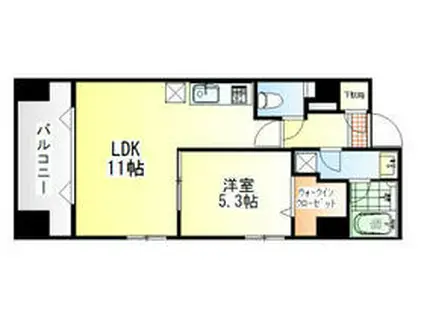 ピニエール浦和岸町(1LDK/7階)の間取り写真