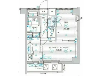 GENOVIA世田谷砧Ⅱ(1LDK/3階)の間取り写真