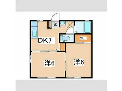 グランメール(2DK/1階)の間取り写真