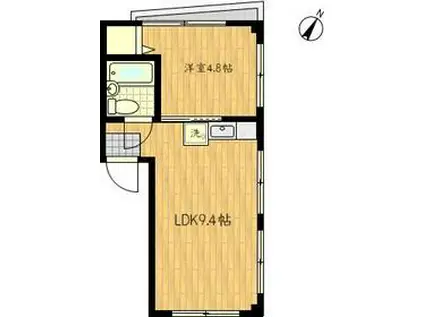 サウスアーバン(1LDK/2階)の間取り写真