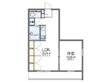 レオパレス向日葵(1LDK/2階)の間取り写真