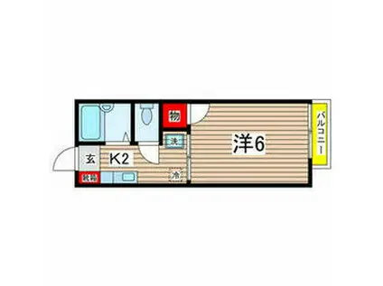 メゾンやまさき(1K/1階)の間取り写真