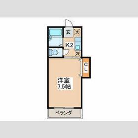 ブルーエイト(1K/2階)の間取り写真