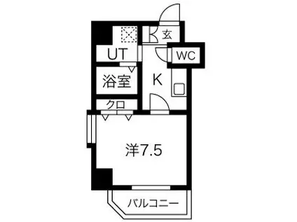 プレシャス名駅&初回保証料&保険料1年分負担キャン(1K/7階)の間取り写真