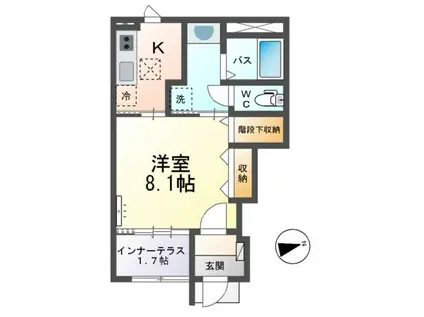 水戸市東前町 アパート(1K/1階)の間取り写真