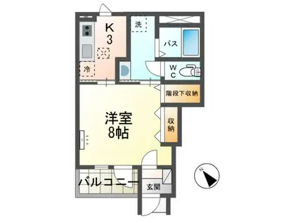 ひたちなか市田彦字雷土 アパート(1K/1階)の間取り写真