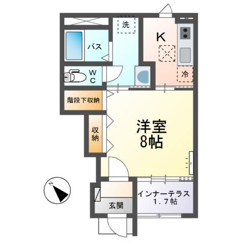 ウインヴィラ (1K/1階)の間取り写真