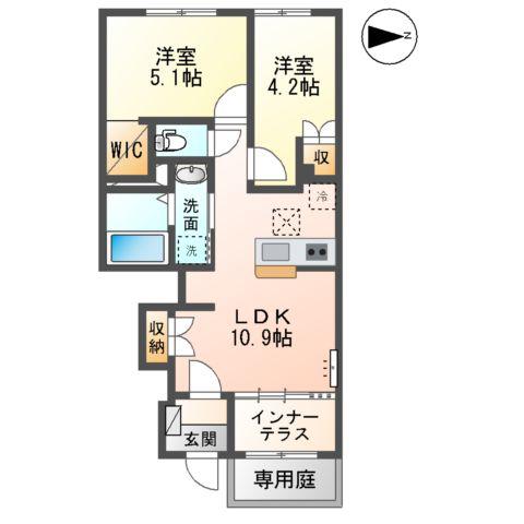 メゾン エメ(2LDK/1階)の間取り写真