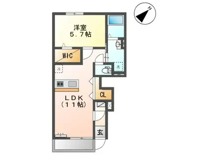 LUXE QUEEN(1LDK/1階)の間取り写真