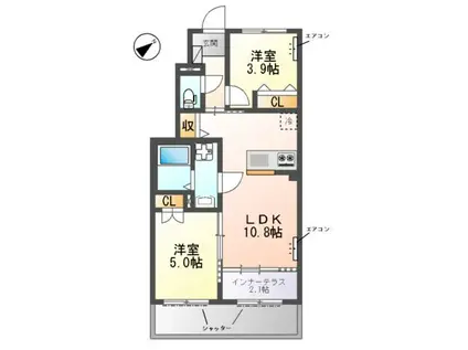 コパン-COPAINL-(2LDK/1階)の間取り写真