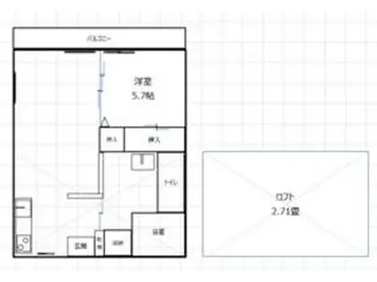 メゾン・ド・ベルC棟(1LDK/2階)の間取り写真