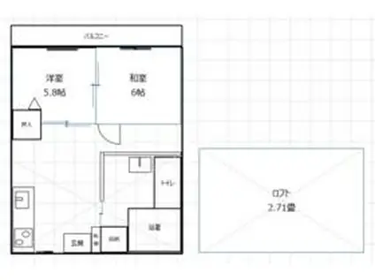 メゾン・ド・ベルC棟(2DK/2階)の間取り写真
