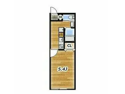 西町LIVE(1K/2階)の間取り写真