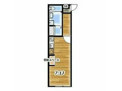 西町LIVE(ワンルーム/3階)の間取り写真