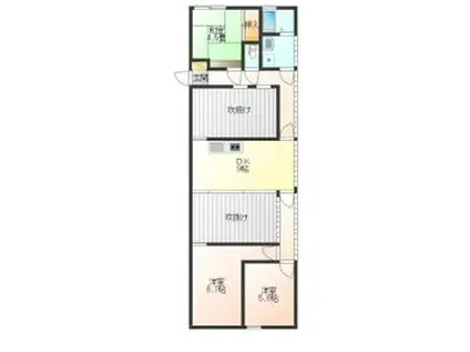 ヴィラージュ24(3DK/2階)の間取り写真