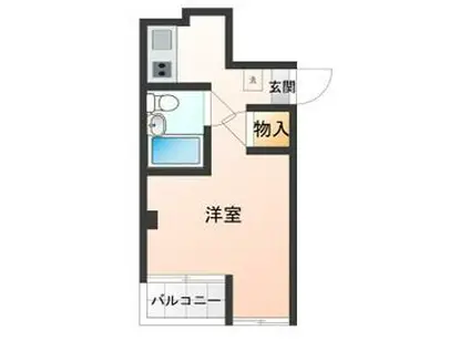 クレマチス(ワンルーム/2階)の間取り写真
