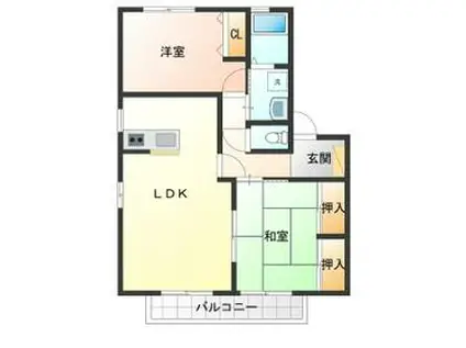 メゾンドシャルマンA(2LDK/2階)の間取り写真