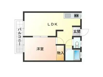 大磯ハイツ(1LDK/2階)の間取り写真