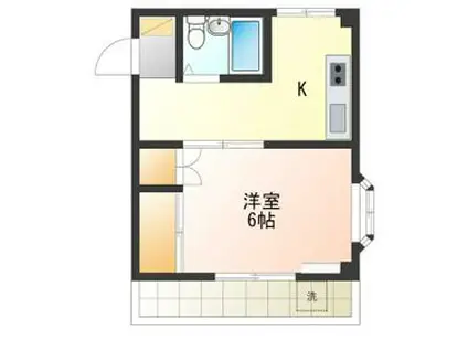 FMハイツ(1K/2階)の間取り写真