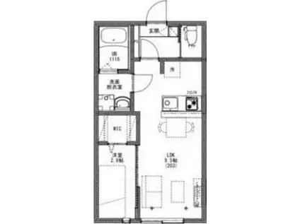 KEIAI RESIDENCE 清瀬Ⅲ(1LDK/2階)の間取り写真