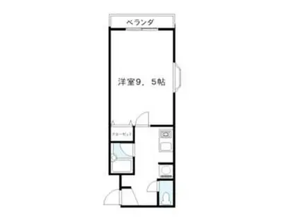 KMハイツ(1DK/1階)の間取り写真