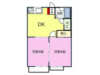 サングレイトⅠ(2DK/2階)の間取り写真