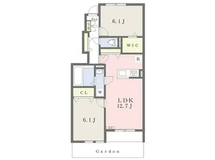 東名ファミリア(2LDK/1階)の間取り写真