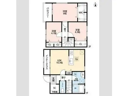 リーブルファイン羽生中央Ⅰ(3LDK/1階)の間取り写真