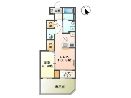 上前ハイツL(1LDK/1階)の間取り写真