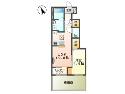 上前ハイツL(1LDK/1階)の間取り写真