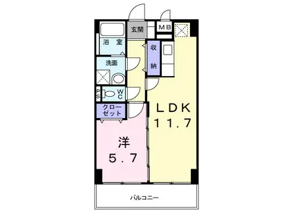 フォンテーヌ(1LDK/1階)の間取り写真
