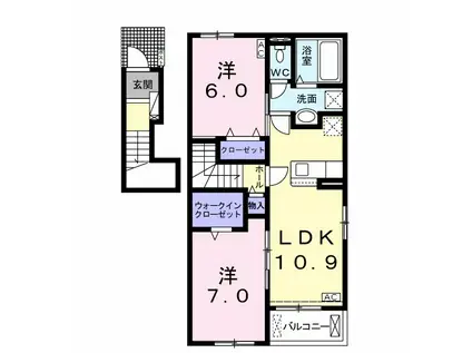 ヴォルト グランデ(2LDK/2階)の間取り写真