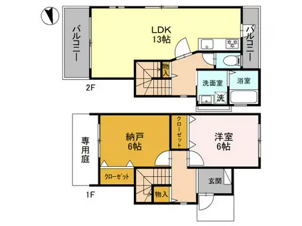 南海電鉄泉北線 泉ケ丘駅 徒歩12分 2階建 築16年(1LDK)の間取り写真