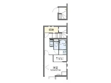 レオネクストサンライズ富岡Ⅲ(1K/2階)の間取り写真