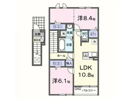 ハレレアⅠ(2LDK/2階)の間取り写真