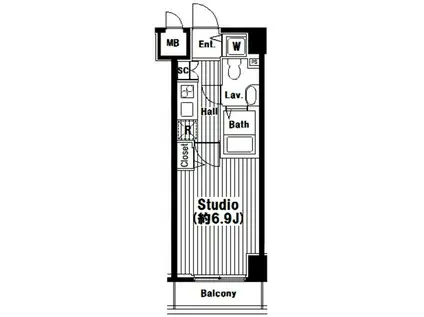 グランドガーラ芝公園(1K/7階)の間取り写真