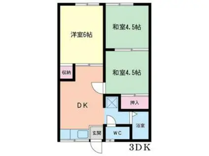 シープル井澤B(3DK/1階)の間取り写真
