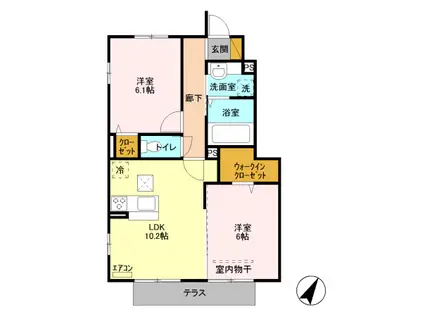 ベルクレストⅡ(2LDK/1階)の間取り写真