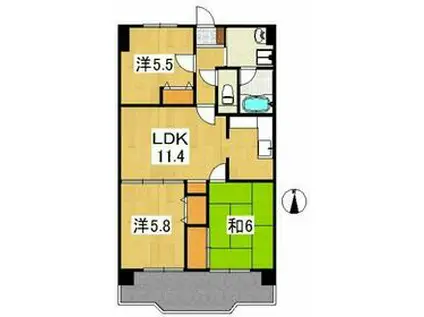 パークアヴェニュー(3LDK/3階)の間取り写真