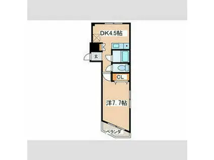 ウイングセイセキⅠ(1DK/3階)の間取り写真