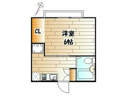 ピィアシティステージⅡ(1K/2階)の間取り写真