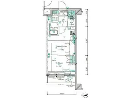 ガリシア新宿西落合Ⅱ(1DK/2階)の間取り写真