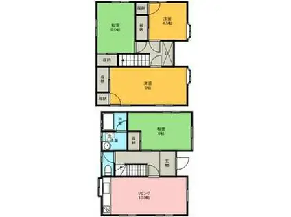 遠州鉄道 第一通り駅 徒歩40分 2階建 築38年(4LDK)の間取り写真
