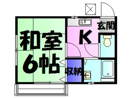 シティーハイツ高橋A(1K/1階)の間取り写真