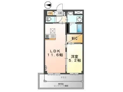 リバーレジェンド3(1LDK/1階)の間取り写真