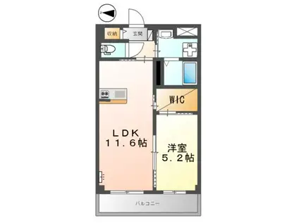 リバーレジェンド3(1LDK/2階)の間取り写真