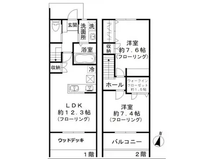 ＬＵＡＮＡ　ＧＡＲＤＥＮ(2LDK)の間取り写真