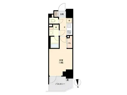 プライマル南砂(1K/9階)の間取り写真