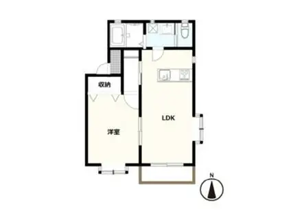 エスポワール松原(1LDK/2階)の間取り写真